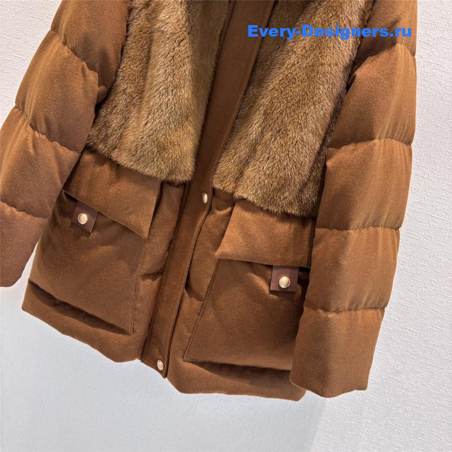 L0r0 P1ana mink stand collar down jacket