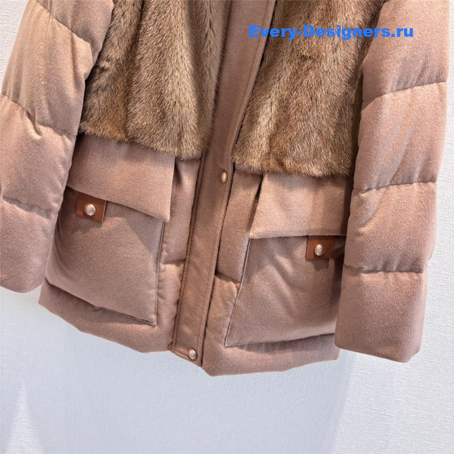 L0r0 P1ana mink stand collar down jacket