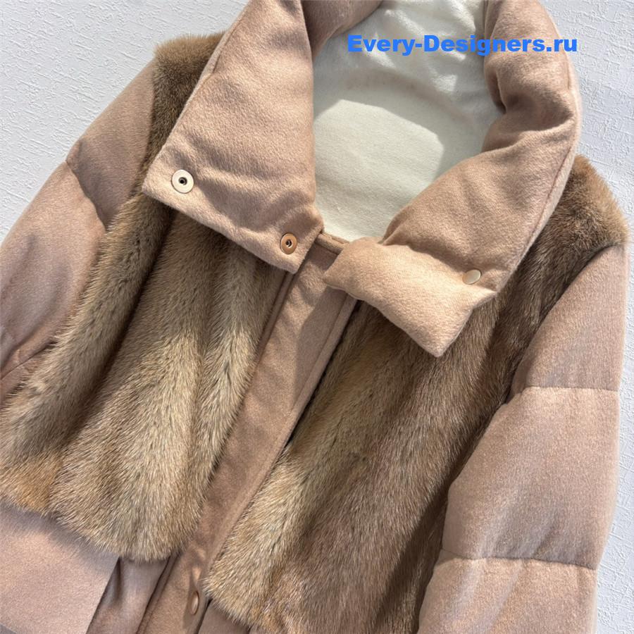 L0r0 P1ana mink stand collar down jacket