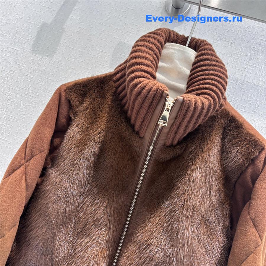 L0r0 P1ana mink stand collar down jacket