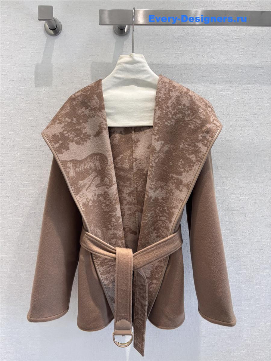 D10r hooded short wool coat