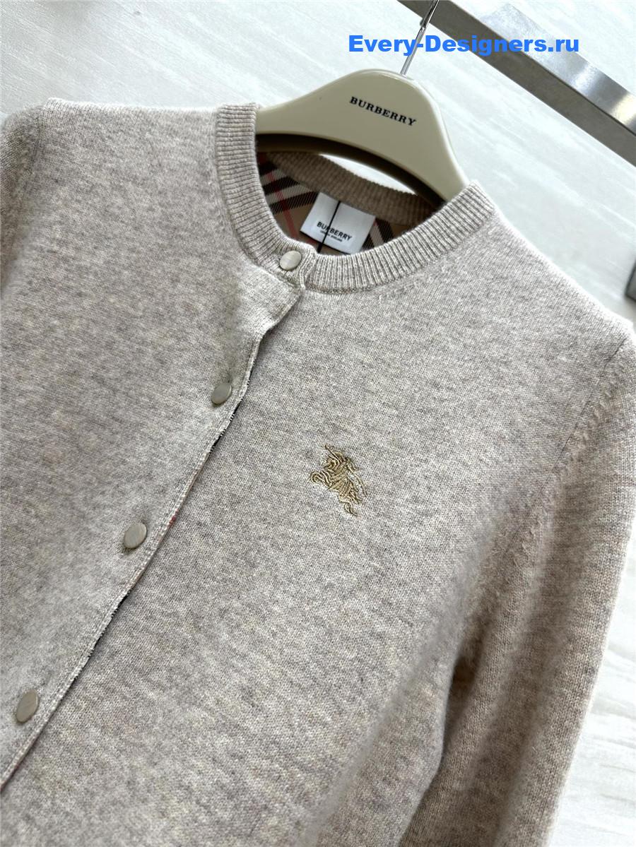 Bv*b*rry check wool knit cardigan beige