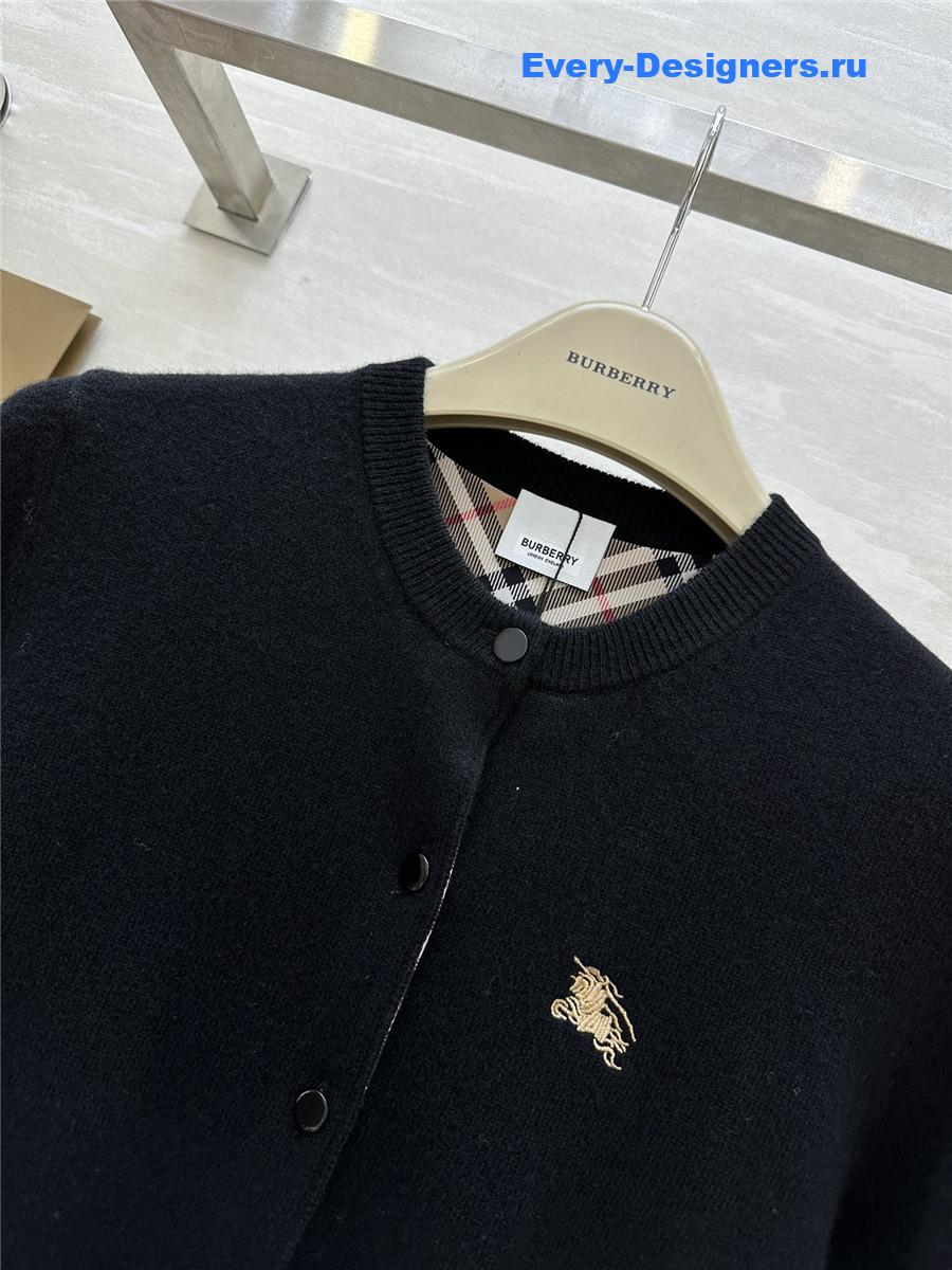 Bv*b*rry check wool knit cardigan black