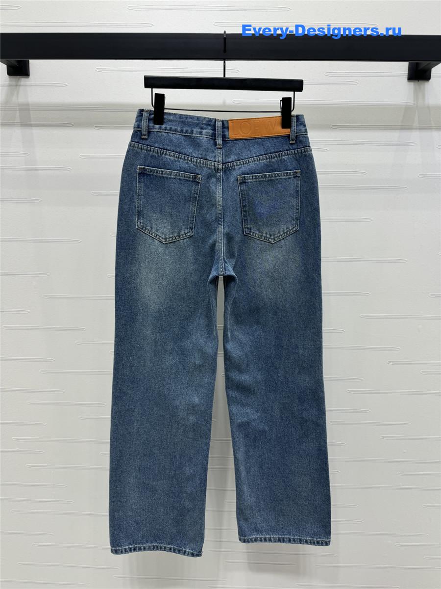 L0ew* button-down straight jeans