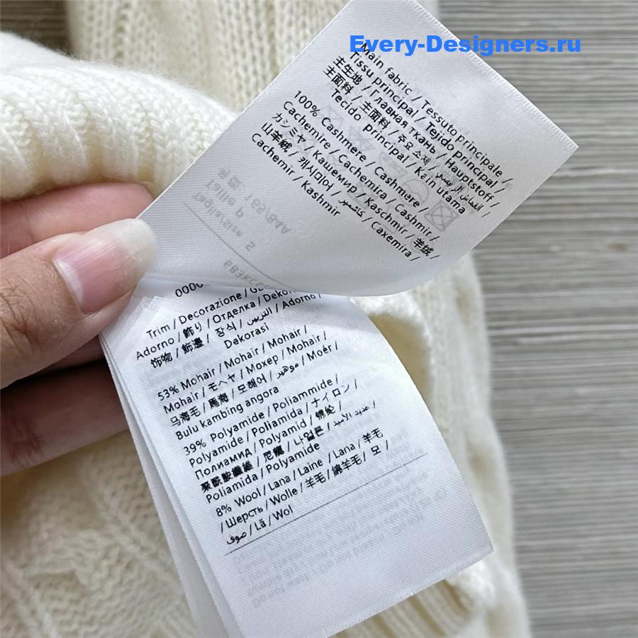 Va1e*ntin0 lace cuffs cashmere sweater white