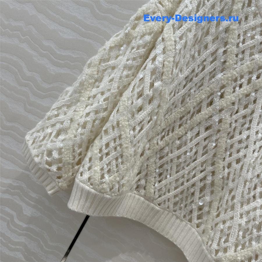 BC Sequin Crochet Sweater Ivory