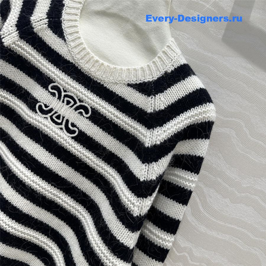 Ce1i*e logo striped cashmere sweater
