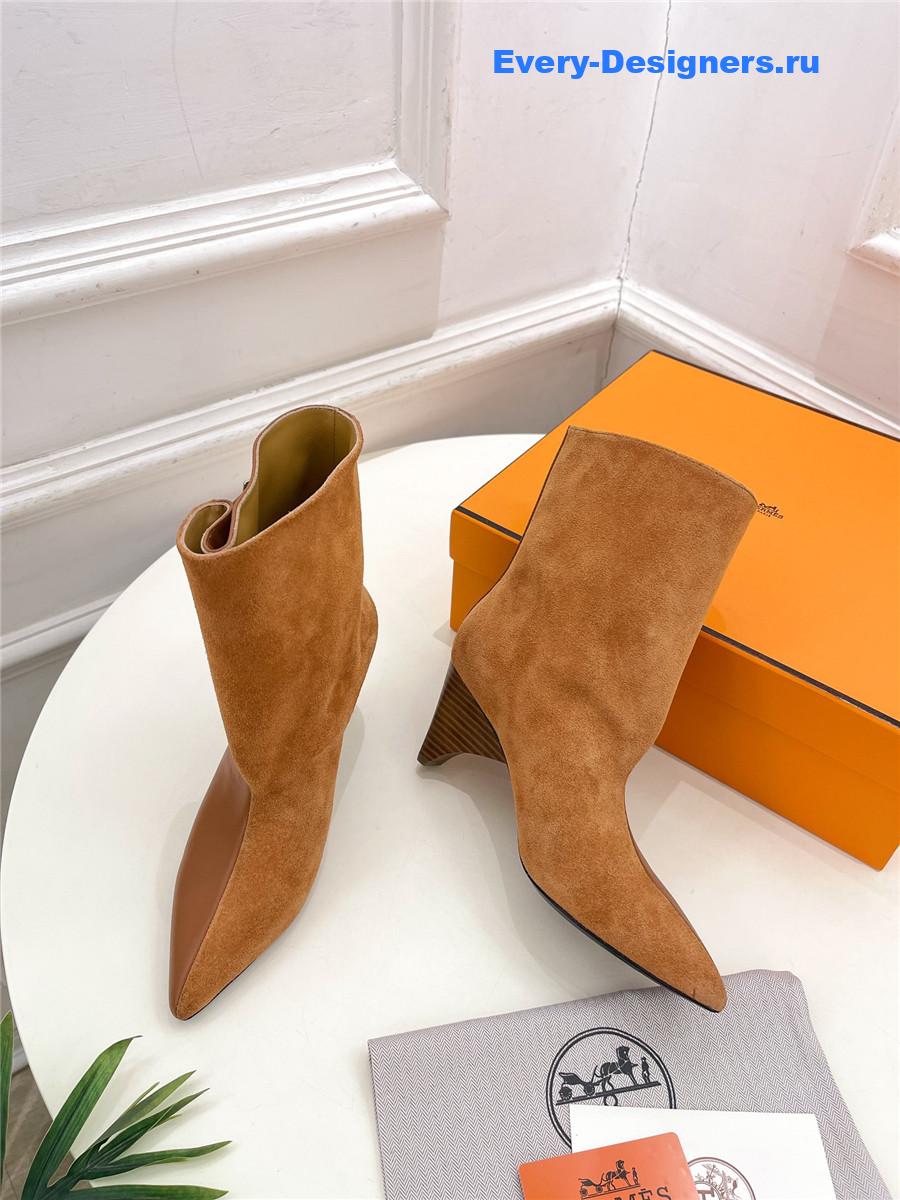 H**me5 brown suede hanae 85 ankle boots