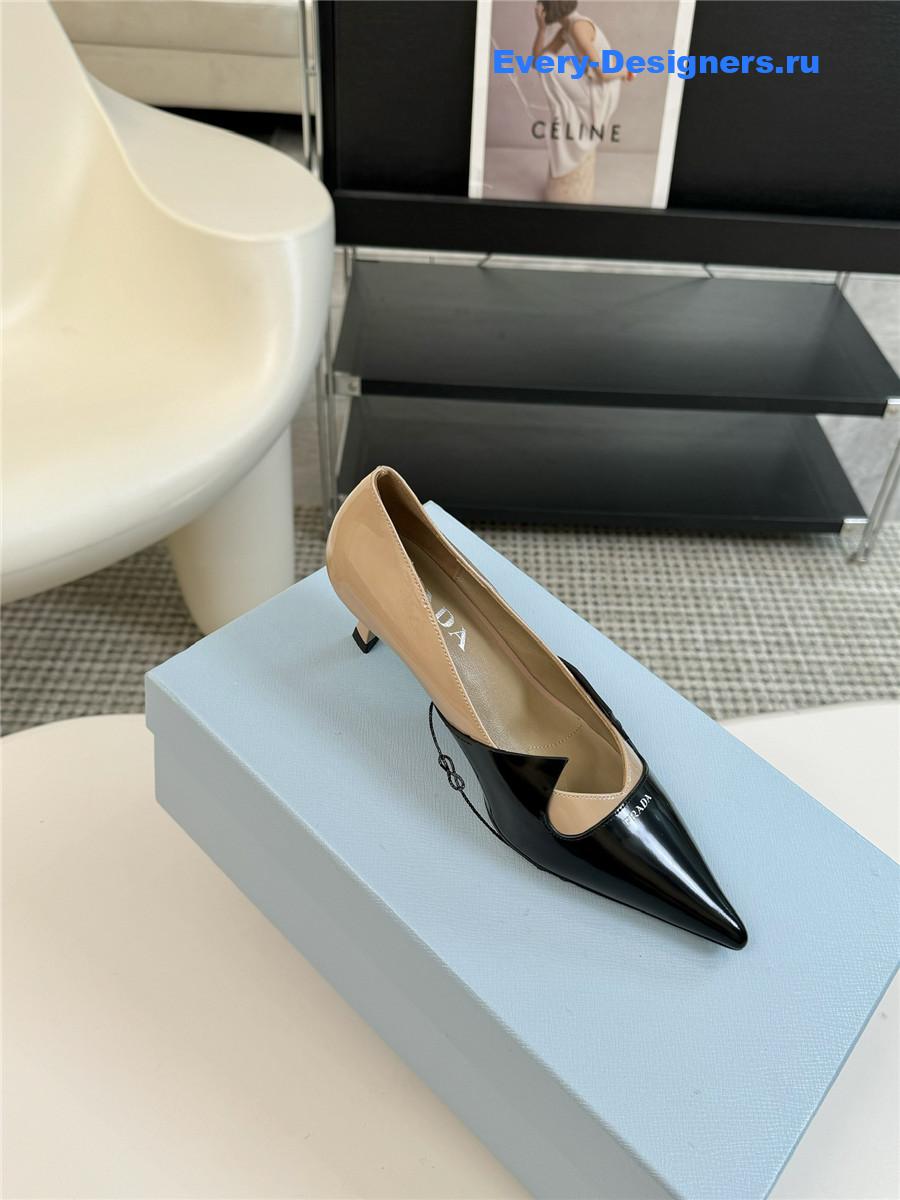 Pra*a smooth leather pumps black/nude