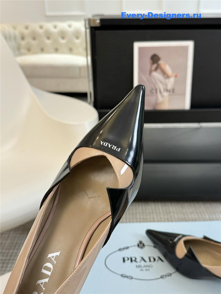 Pra*a smooth leather pumps black/nude