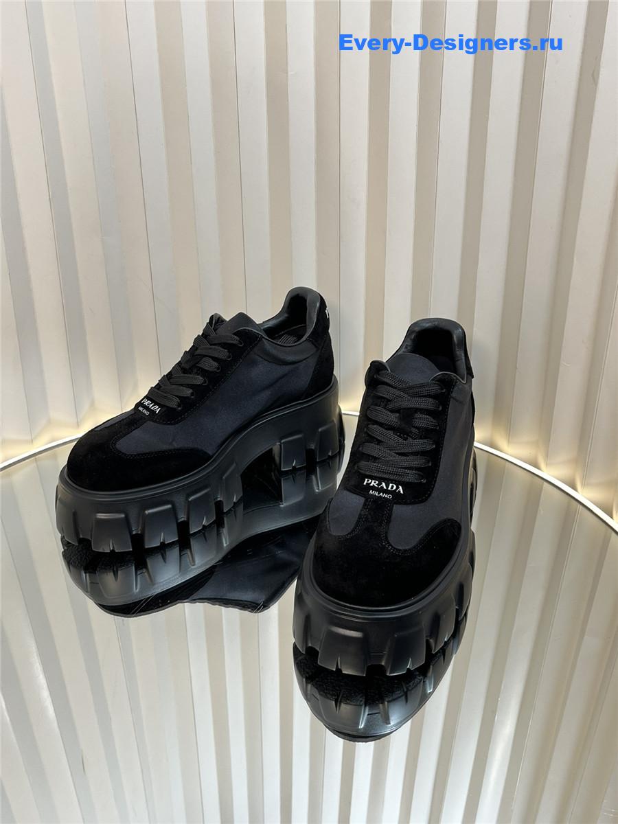 Pra*a suede low top platform sneakers black/grey