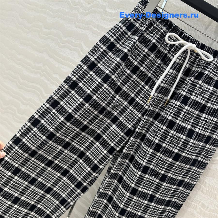 Ce1i*e wool checked straight-leg pants