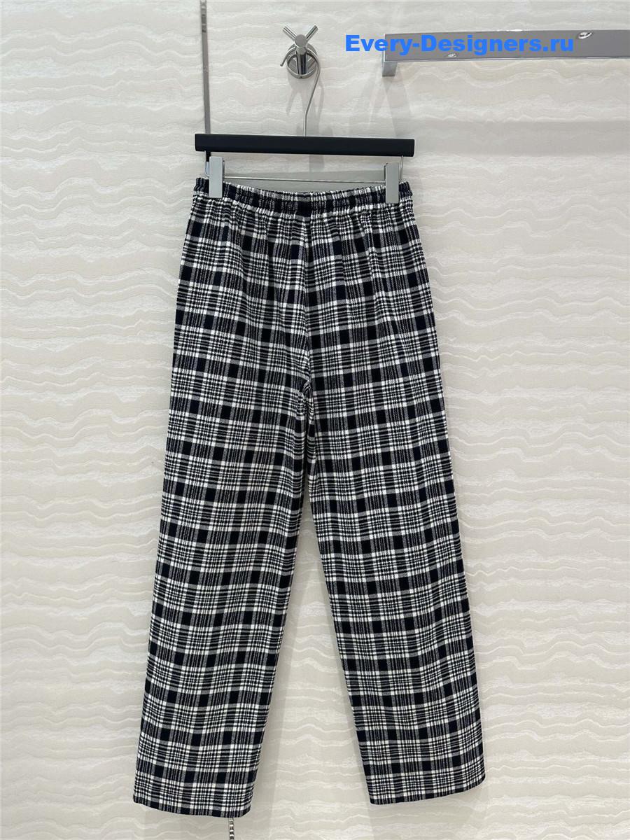 Ce1i*e wool checked straight-leg pants