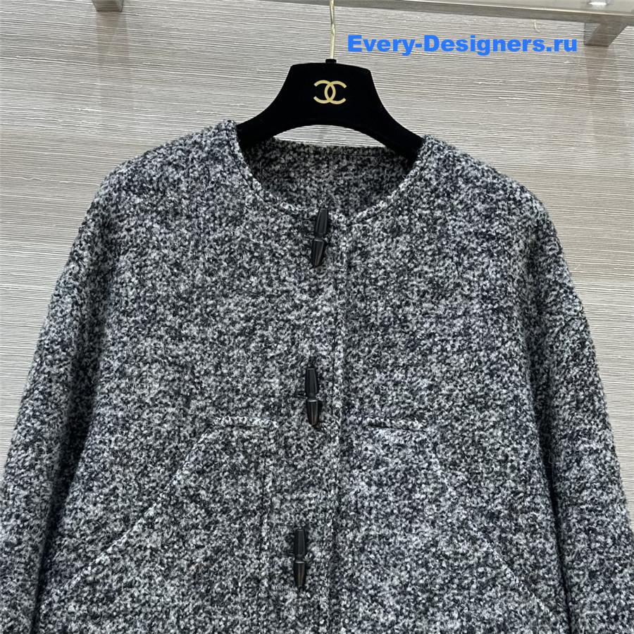 Jil sander horn button short coat in grey