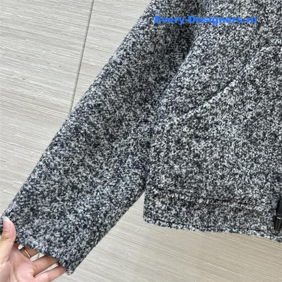 Jil sander horn button short coat in grey