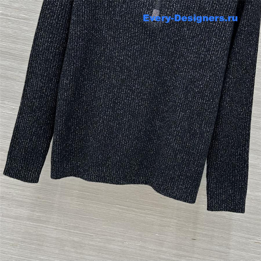 BC Half-Zip Hooded Cashmere Sweater in Grey