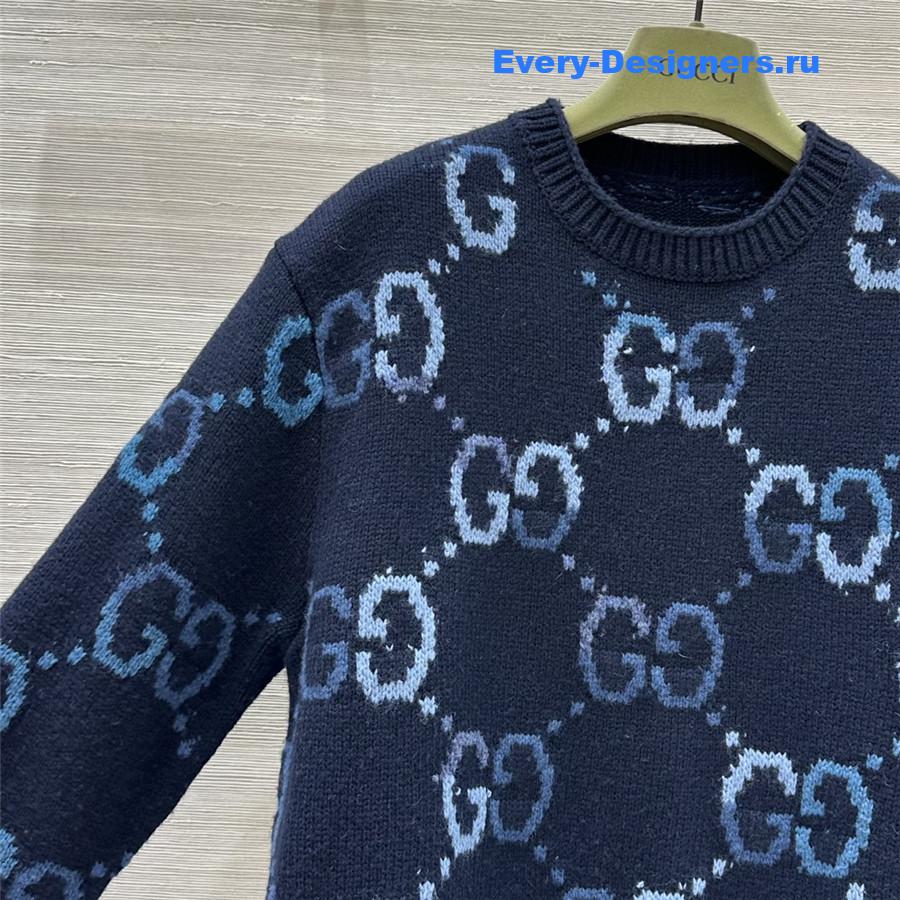 Gvc*1 gg jacquard sweater in navy