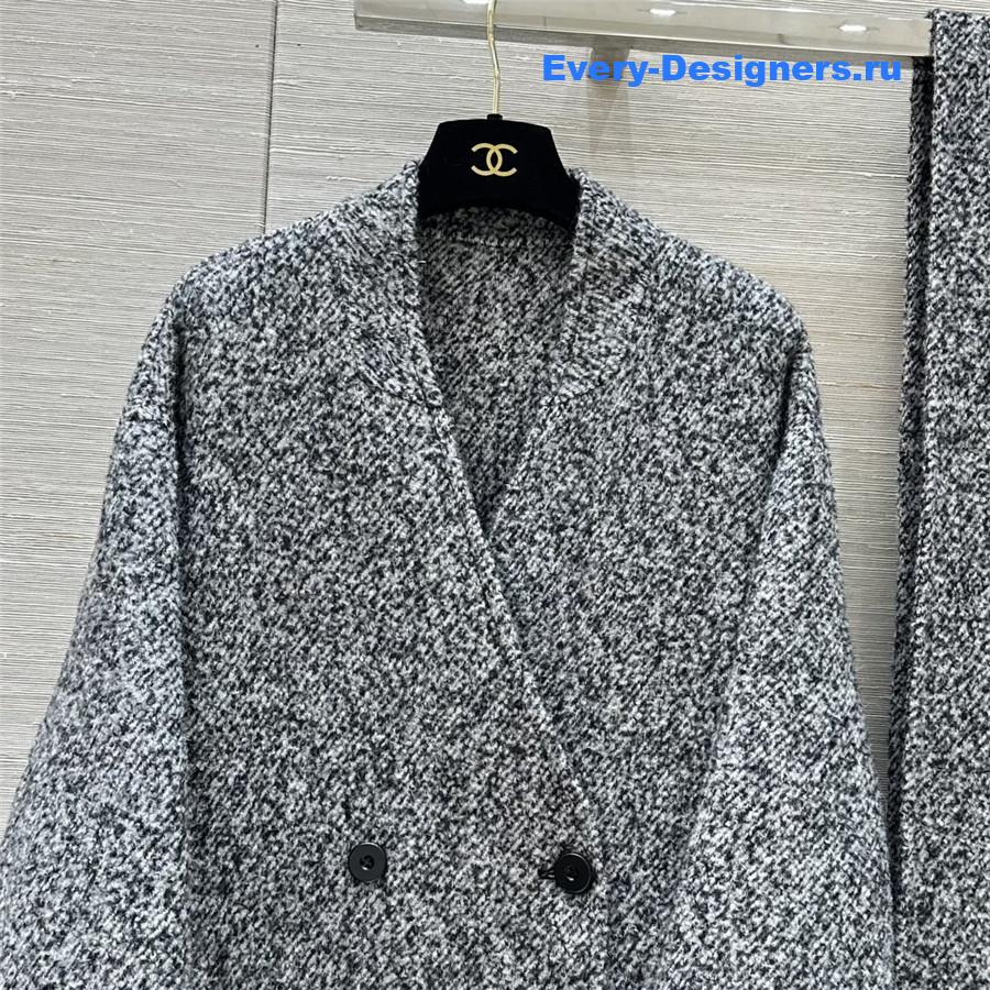 Jil sander scarf-style floral grey coat