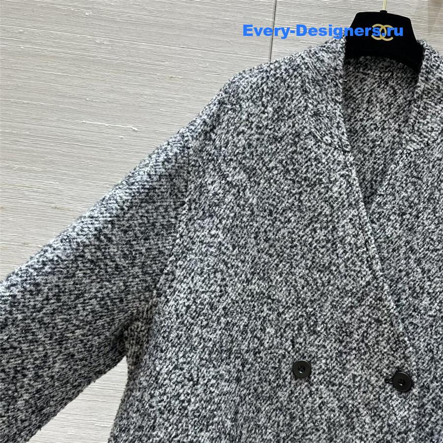 Jil sander scarf-style floral grey coat