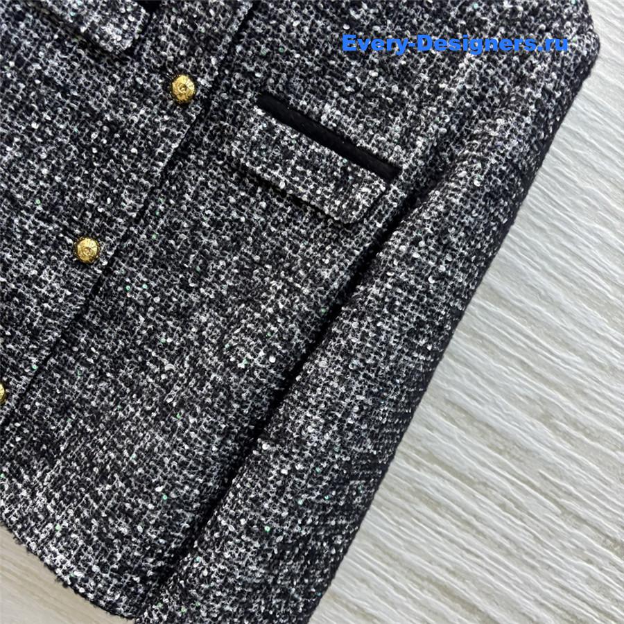 Ce1i*e crew neck cropped coat