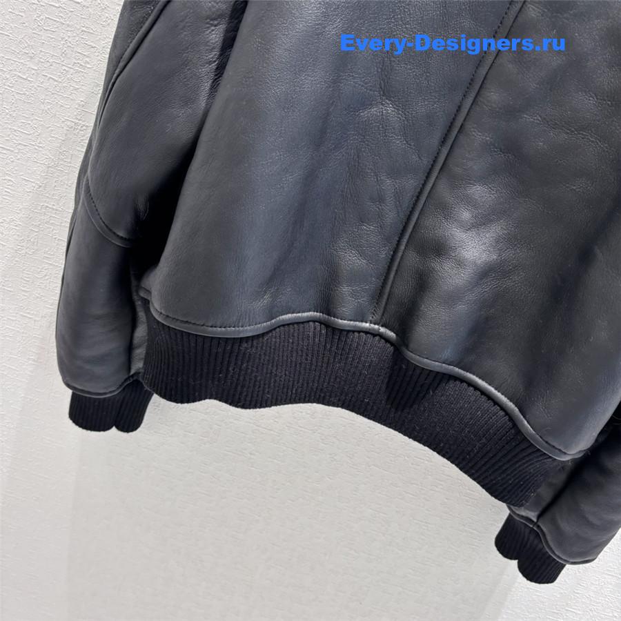 M1um1u ribbed shearling coat