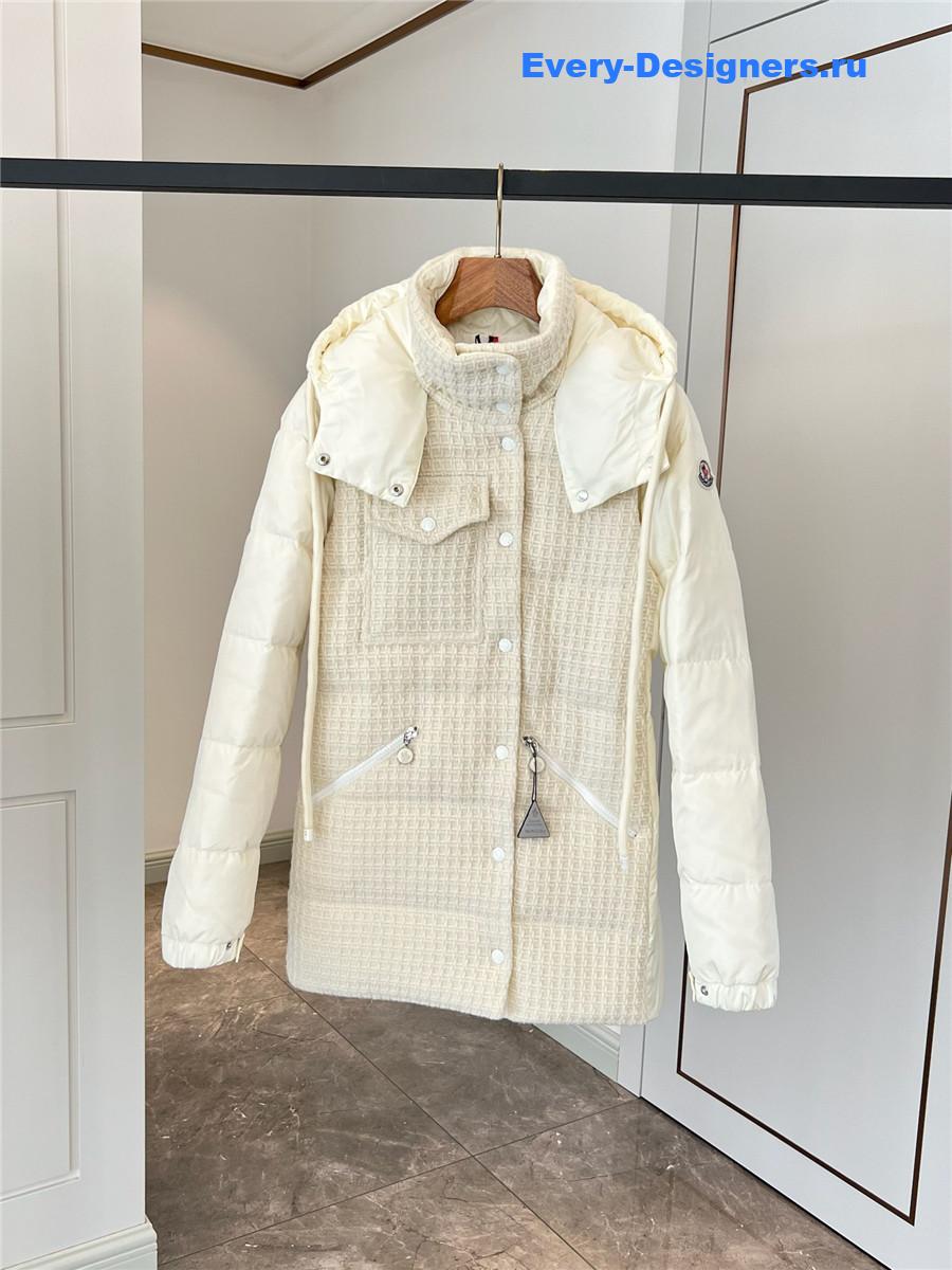 Moncler knitted patchwork down jacket