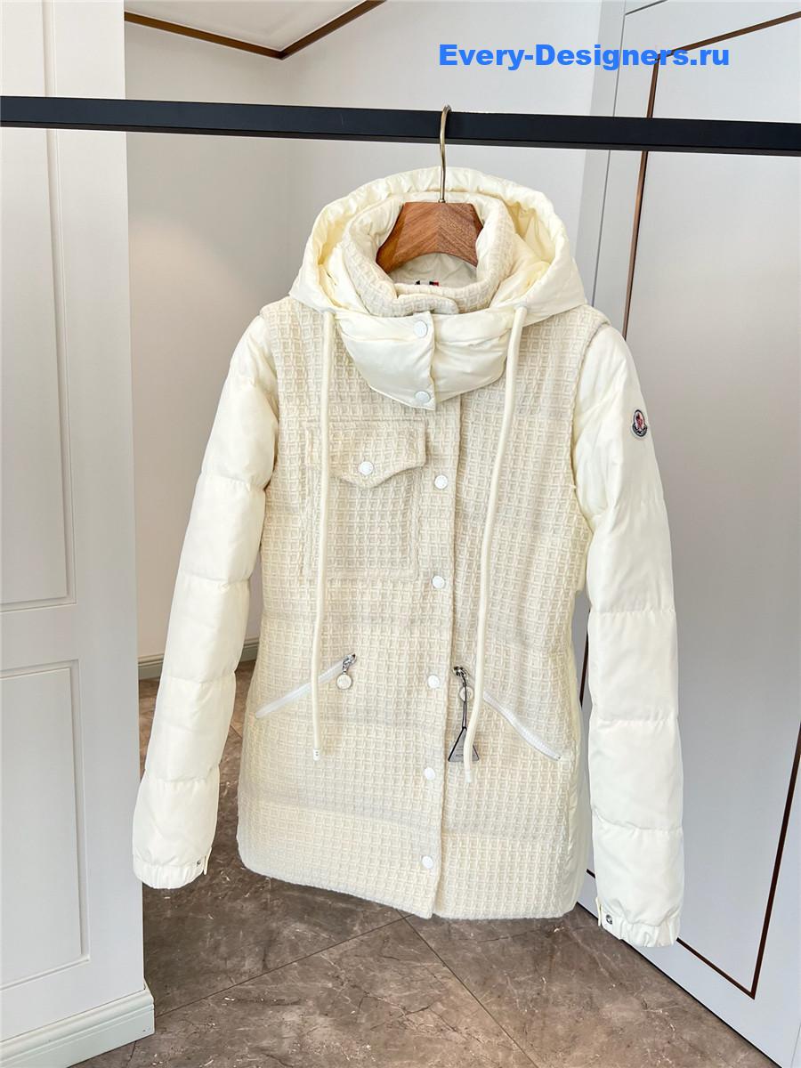 Moncler knitted patchwork down jacket