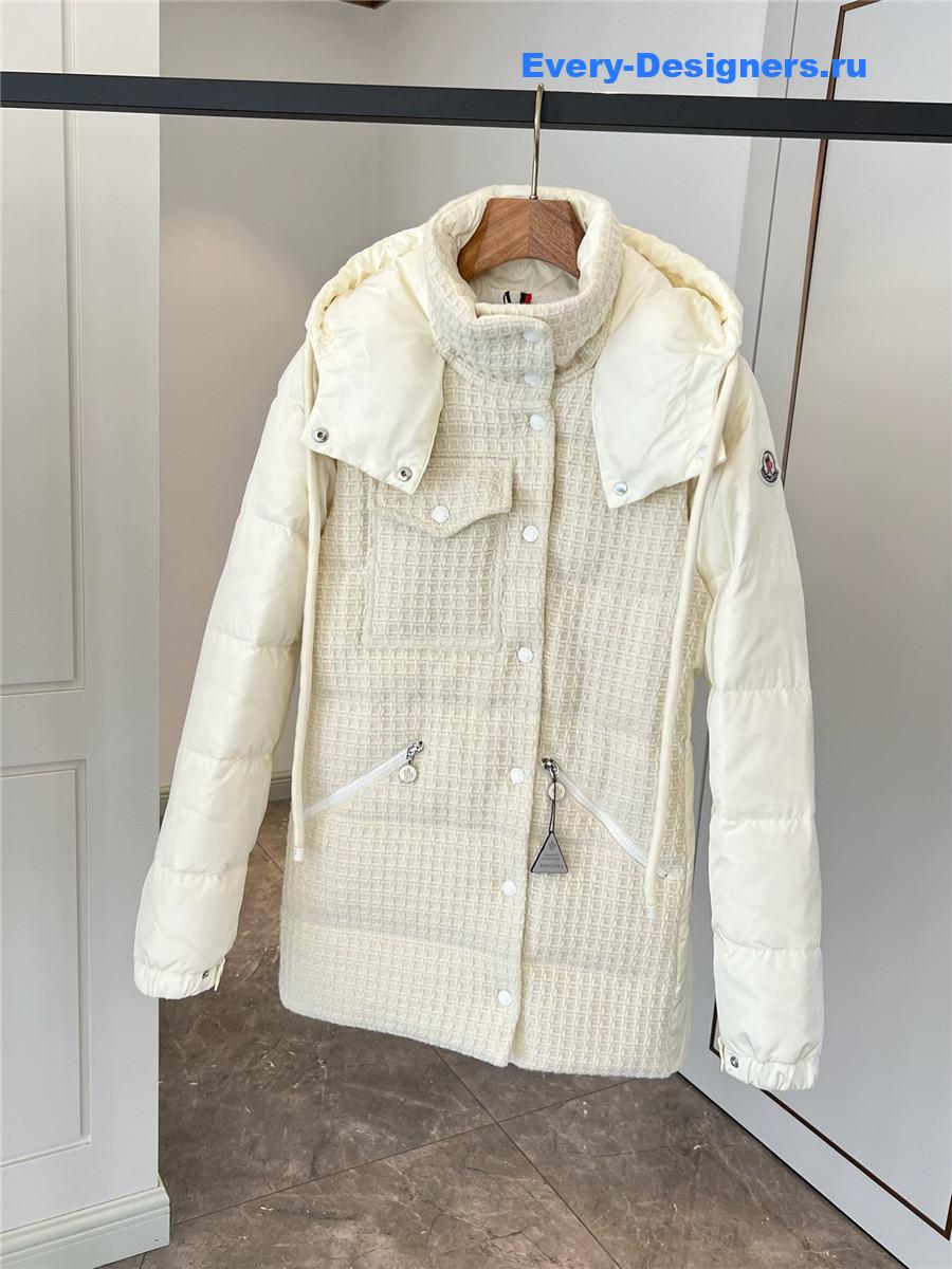 Moncler knitted patchwork down jacket