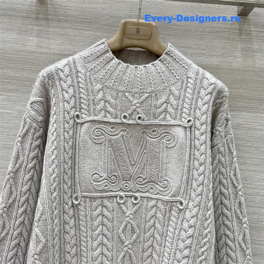 Vanitoo Grey Cable Cashmere Sweater