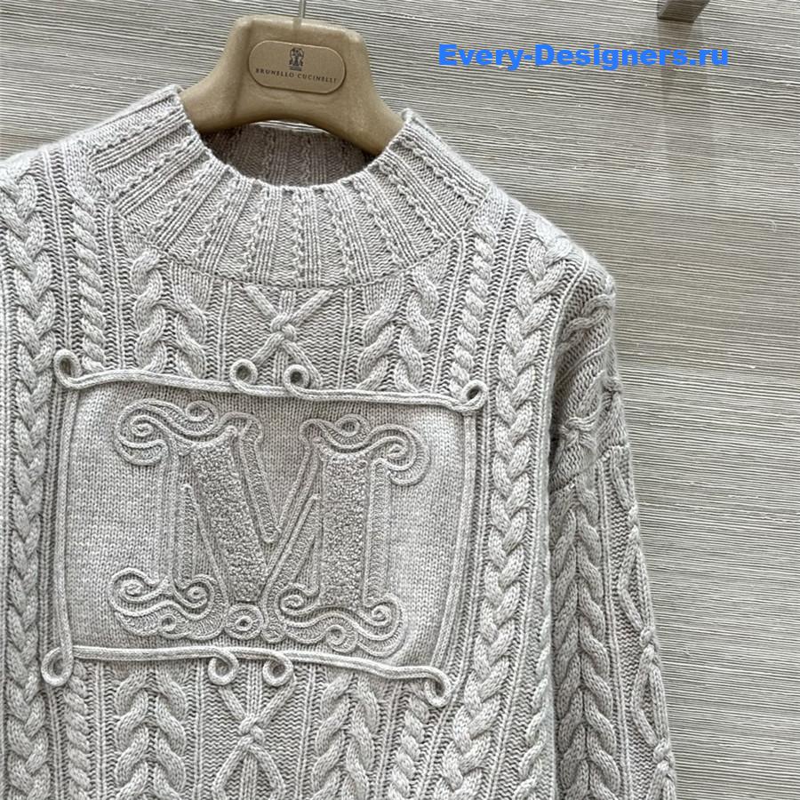 Vanitoo Grey Cable Cashmere Sweater