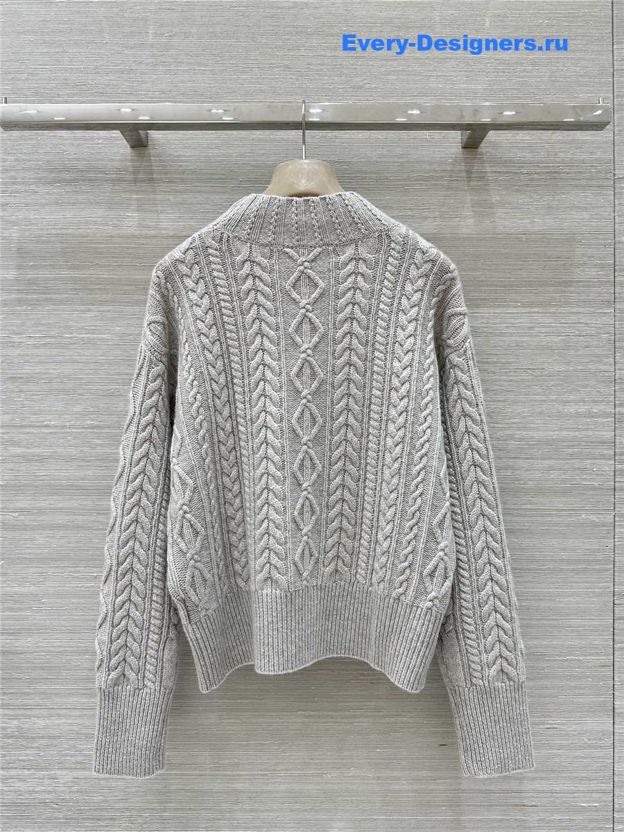 Vanitoo Grey Cable Cashmere Sweater