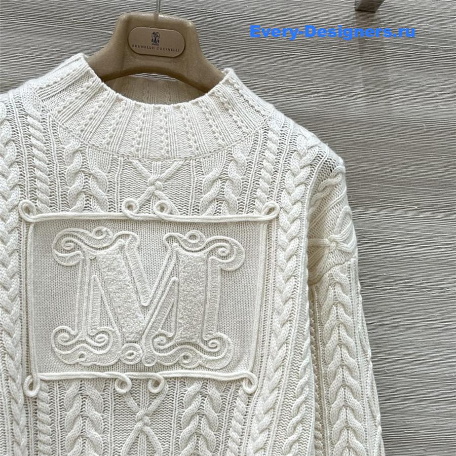 Vanitoo White Cable Cashmere Sweater