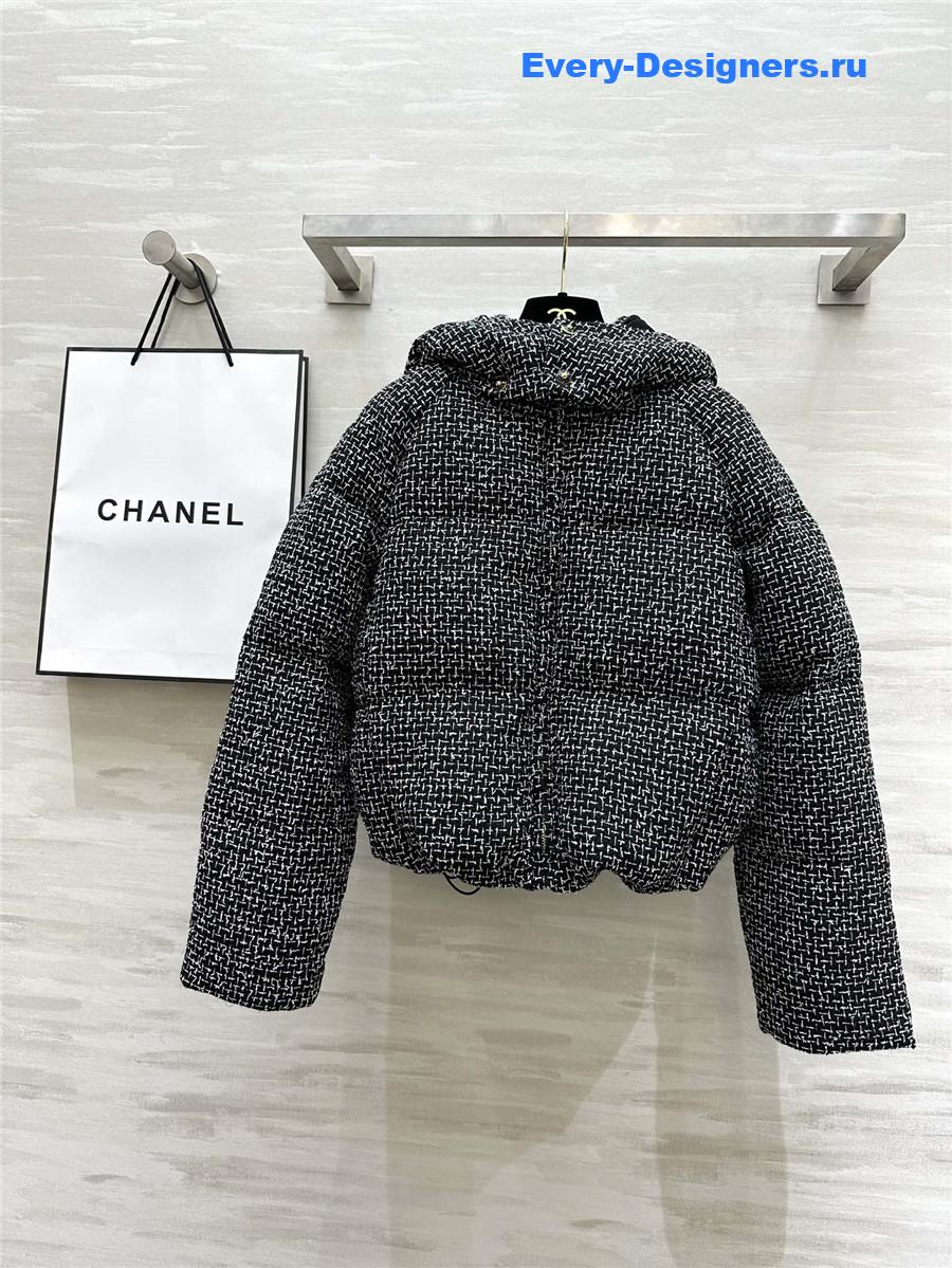 Ch**el snowflake woven down jacket