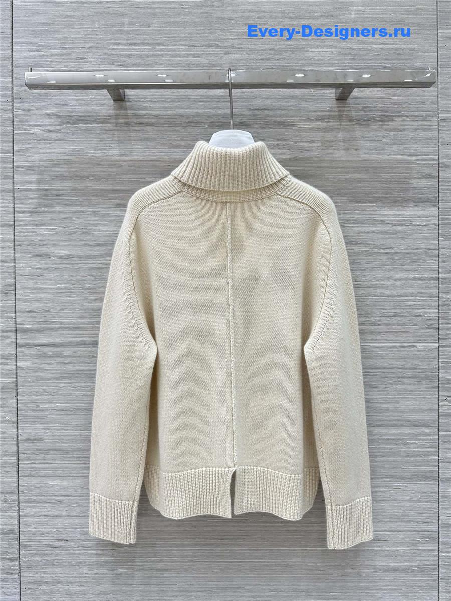 L0r0 P1ana white cashmere turtleneck sweater