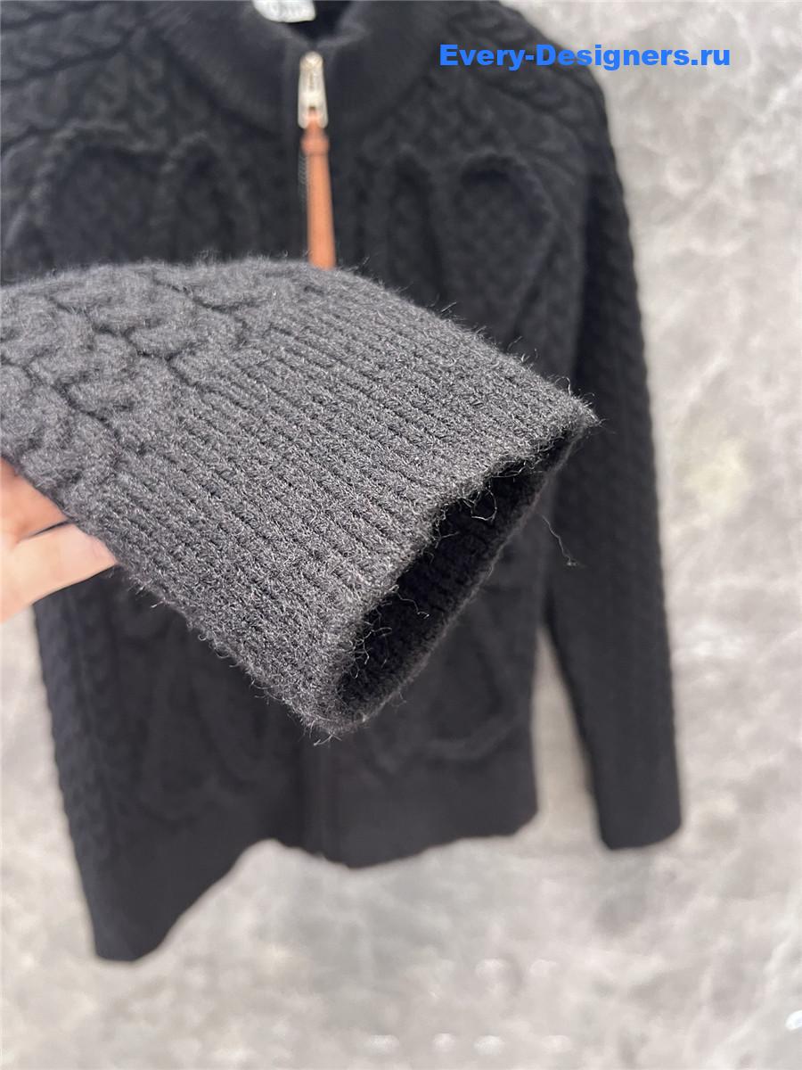 L0ew* jacquard cardigan coat