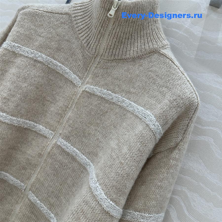 BC Beige Zip-Up Alpaca Cardigan