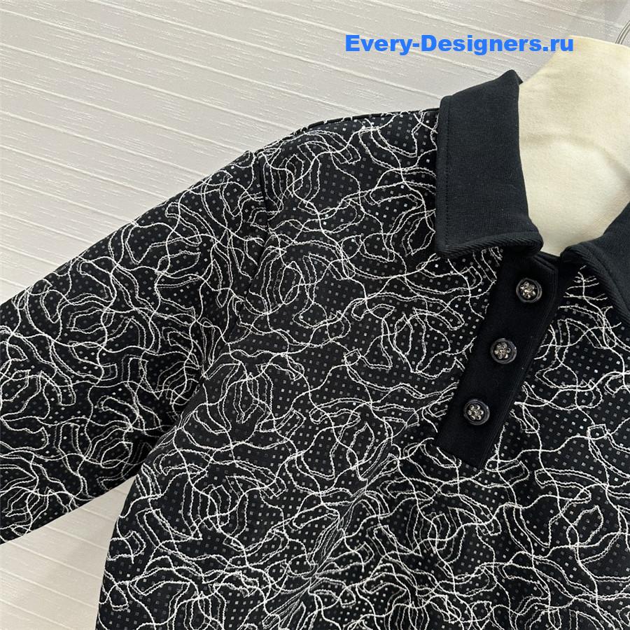 Ch**el polo glittered cotton sweatshirt