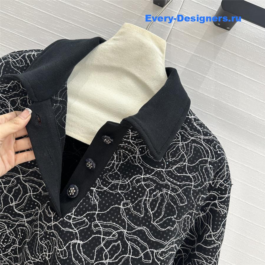 Ch**el polo glittered cotton sweatshirt