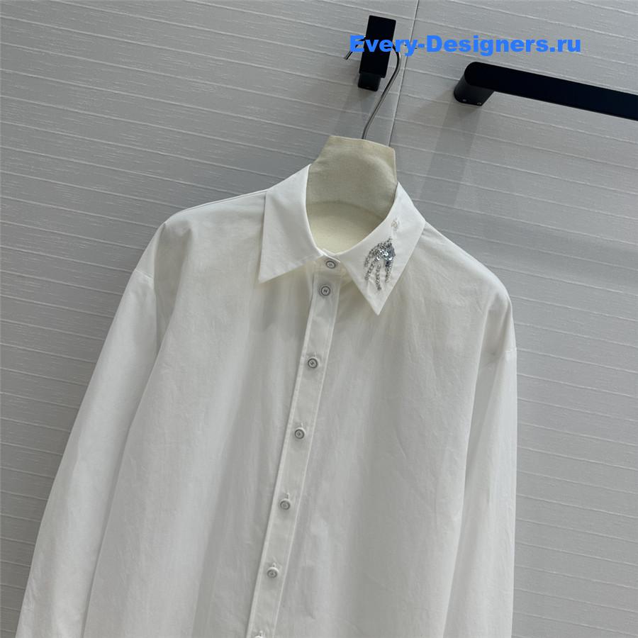 Ch**el sequin embroidered collar shirt