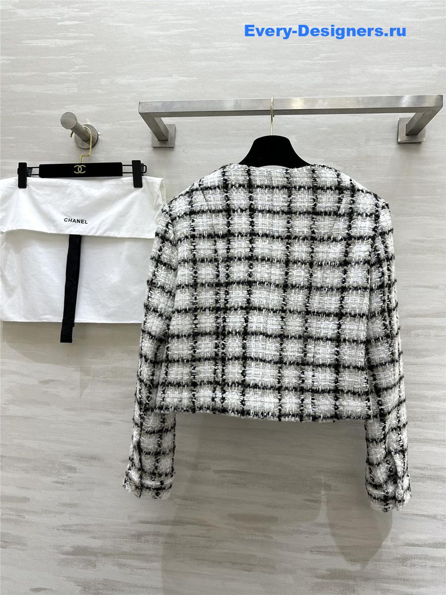 Ch**el wool soft tweed v-neck coat