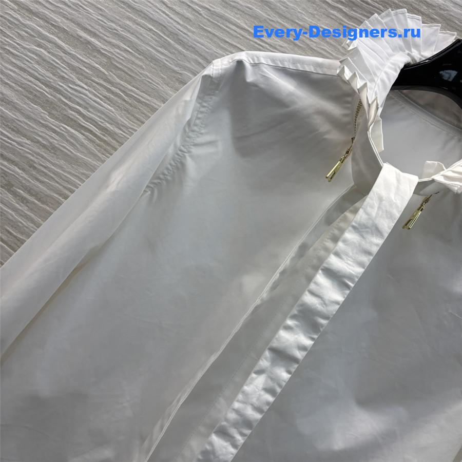 l0vis Vvtt0n lv stand collar ribbon shirt