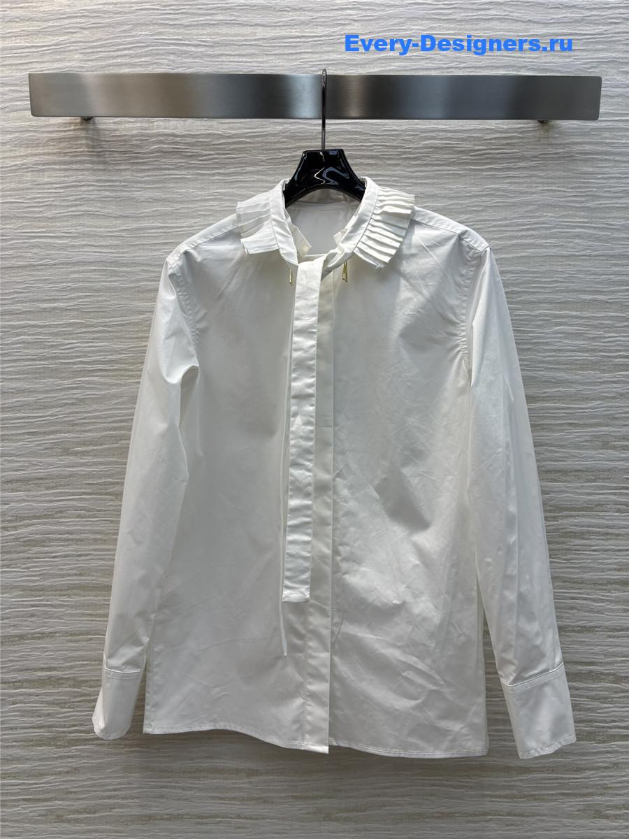 l0vis Vvtt0n lv stand collar ribbon shirt