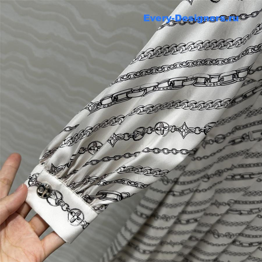 l0vis Vvtt0n long-sleeved chain print dress