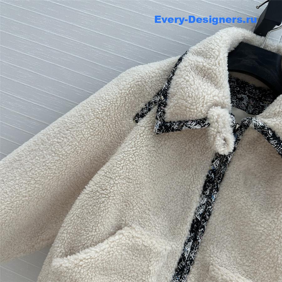 Ch**el grain fleece lapel jacket