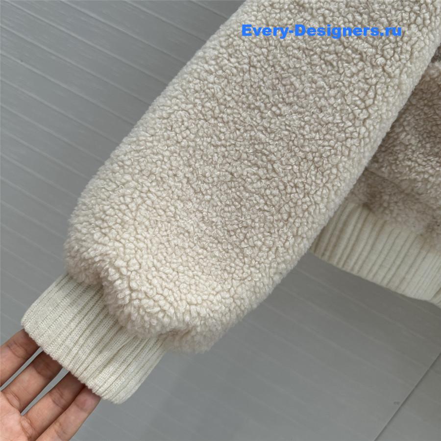 Ch**el grain fleece lapel jacket