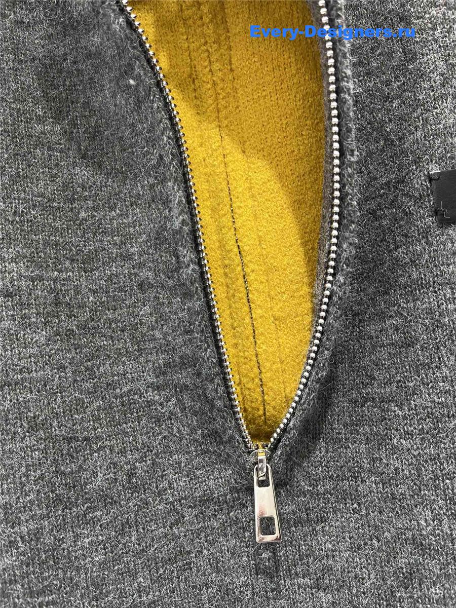 Miu Miu Double Knit Turtleneck Half-Zip Sweater