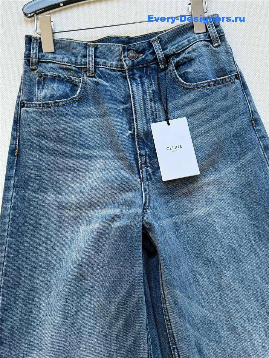 Ce1i*e straight wide-leg flared jeans