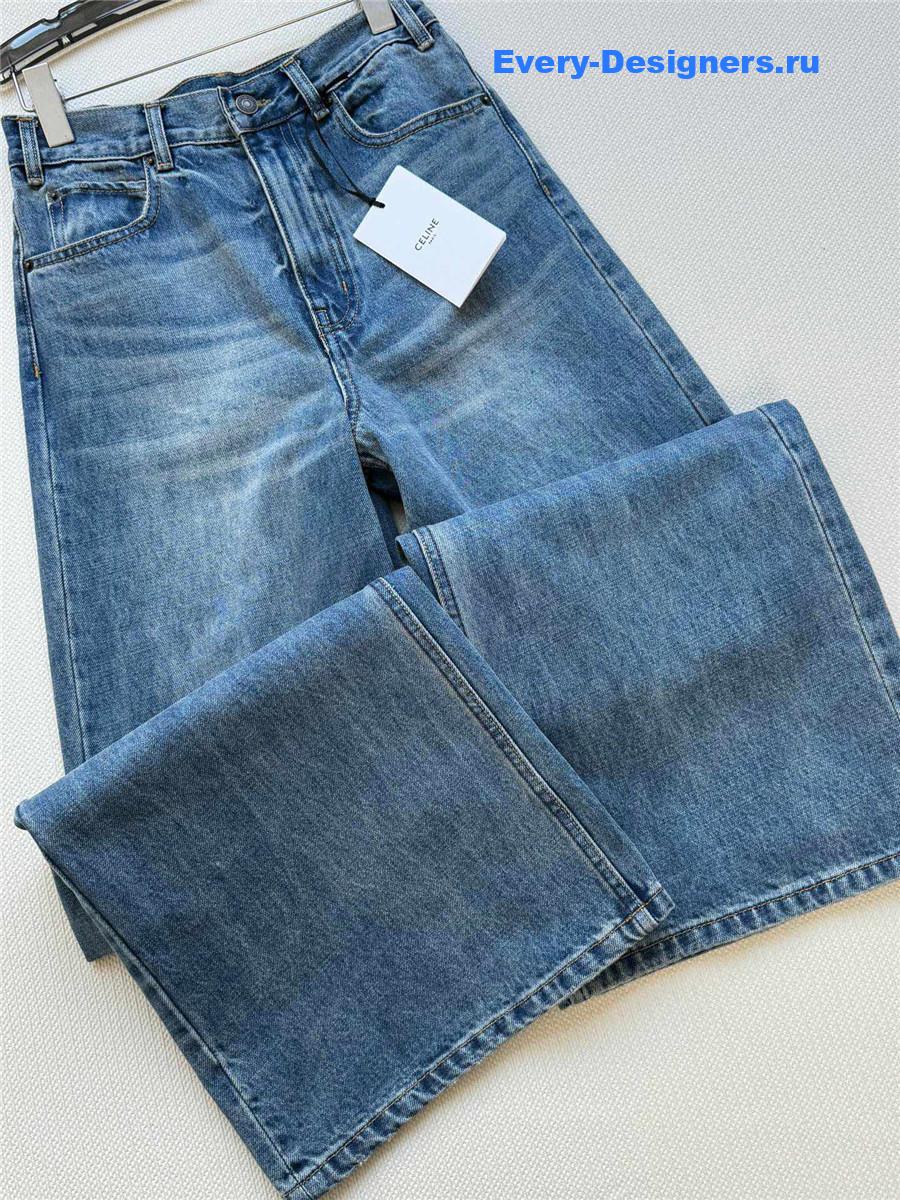 Ce1i*e straight wide-leg flared jeans