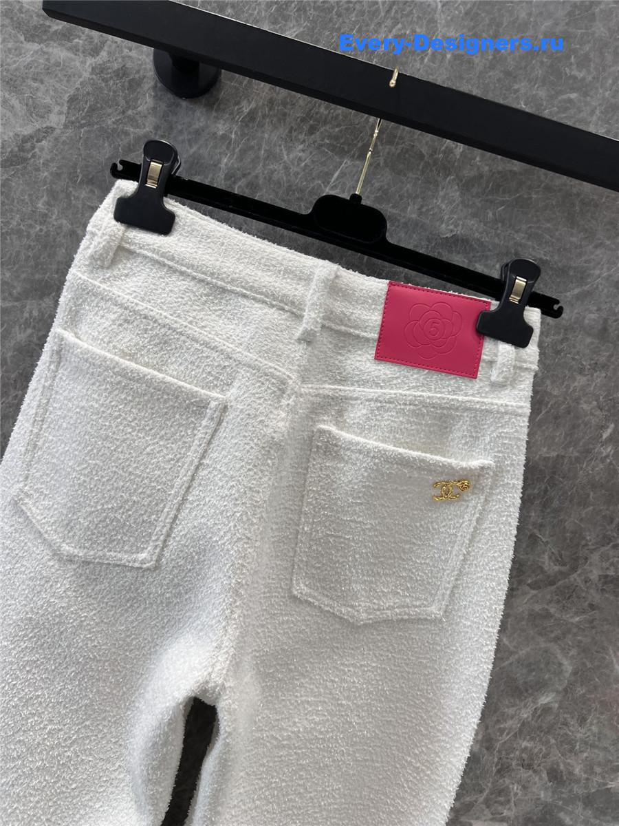 Ch**el casual denim straight pants