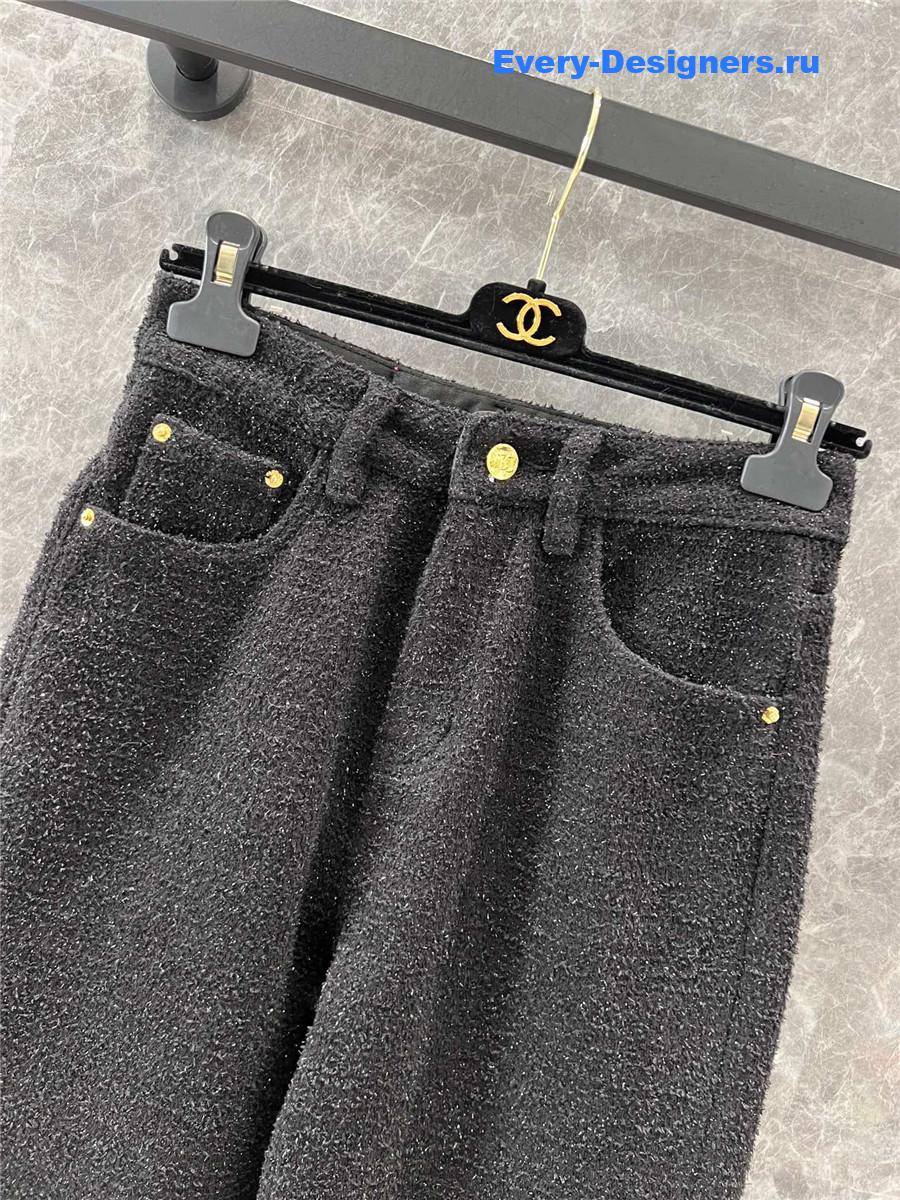 Ch**el casual denim straight pants